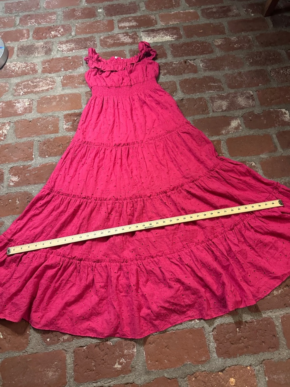 NWT Laundry By Shelli Segal Bright Pink Rose Size 4 Off the Shoulder Maxi Dress - Picture 10 of 16